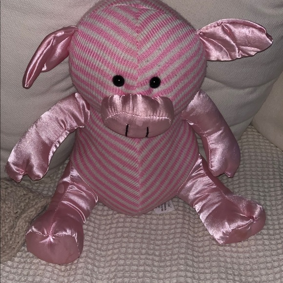 Adorable Pink Stripe Pig Plush 13" - Picture 3 of 4
